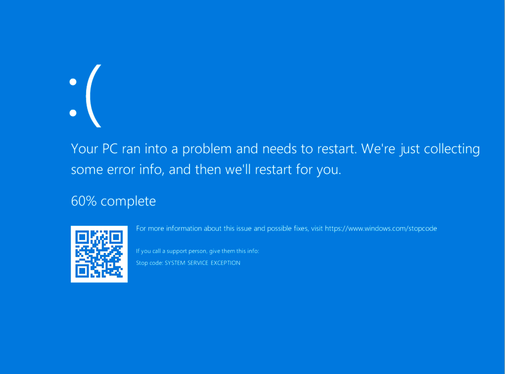 Blue screen of death