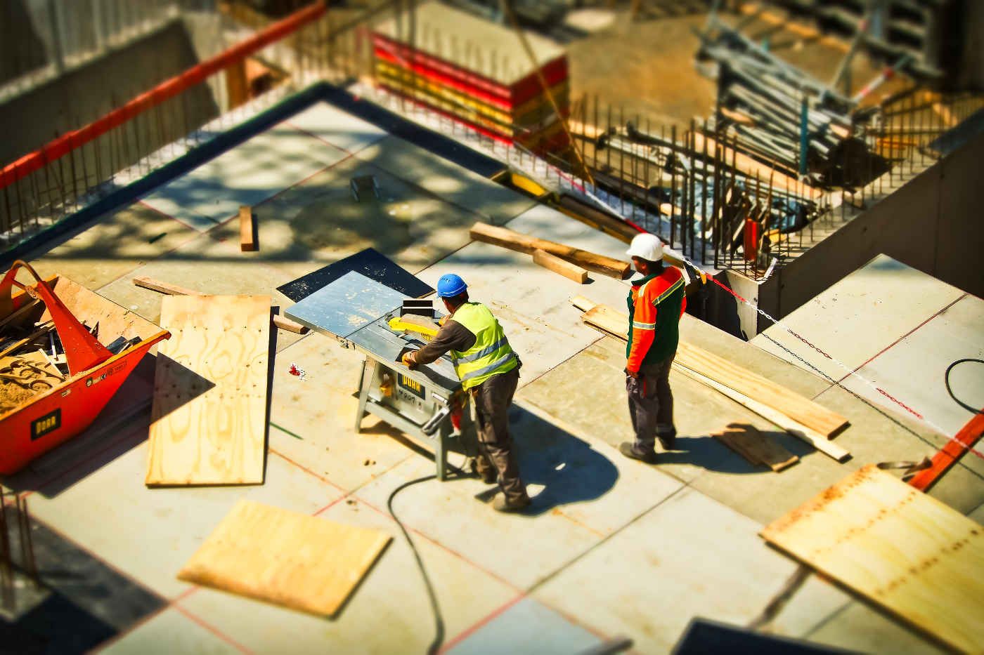 Construction site workers